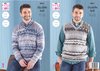 King Cole 5651 Knitting Pattern Mens V Neck Sweater and Tank Top in King Cole Fjord DK