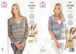 King Cole 5581 Knitting Pattern Womens Sweater and Cardigan in Drifter DK and Subtle Drifter DK