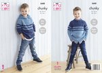 King Cole 5680 Knitting Pattern Childrens Sweater and Hoodie in King Cole Subtle Drifter Chunky