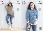 King Cole 5681 Knitting Pattern Womens Sweaters in King Cole Subtle Drifter Chunky