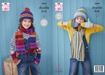 King Cole 5646 Knitting Pattern Childrens Easy Knit Hats Scarves Mitts in King Cole Bramble DK
