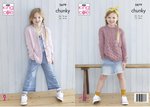 King Cole 5679 Knitting Pattern Girls Sweater and Cardigan in King Cole Subtle Drifter Chunky