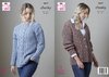 King Cole 5677 Knitting Pattern Womens Sweater and Cardigan in King Cole Big Value Poplar Chunky