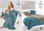King Cole 5643 Knitting Pattern Throws and Cushions in King Cole Quartz Super Chunky