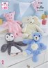 King Cole 9145 Knitting Pattern Animal Flat Snuggle Toys in King Cole Truffle