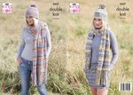 King Cole 5557 Knitting Pattern Womens Shawls and Hats in King Cole Drifter DK