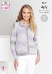 King Cole 5627 Knitting Pattern Womens Cardigan and Top in King Cole Drifter 4 Ply