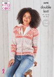 King Cole 5698 Knitting Pattern Womens V Neck Cardigan Waistcoat in King Cole Fjord DK
