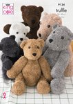King Cole 9134 Knitting Pattern Teddies Toy in King Cole Truffle