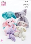 King Cole 9149 Knitting Pattern Elephant Toys in King Cole Yummy