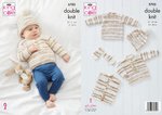 King Cole 5703 Knitting Pattern Baby Sweaters Waistcoat Hat Mittens in Baby Stripe DK