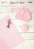 James C Brett JB685 Knitting Pattern Baby Matinee Coat Bonnet Blanket in Supersoft Baby DK