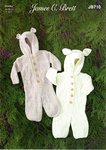 James C Brett JB710 Knitting Pattern Baby Bear and Rabbit All-in-Ones in Flutterby Chunky