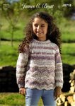 James C Brett JB718 Knitting Pattern Childrens Girls Sweater in James C Brett Rustic Chunky