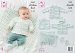 King Cole 5699 Knitting Pattern Baby Cardigan Waistcoat Hoody Blanket Bootees in Baby Stripe DK