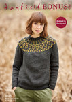 Sirdar 10082 Knitting Pattern Womens Classic Colourwork Yoke Sweater  in Hayfield Bonus Aran