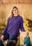 Sirdar 10076 Knitting Pattern Womens Textured Sweater in Hayfield Bonus Aran and Aran Tweed