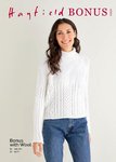 Sirdar 10221 Knitting Pattern Womens Cabled Roll Neck Sweater in Hayfield Bonus Aran with Wool