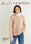 Sirdar 10223 Knitting Pattern Womens Textured Sweater in Hayfield Bonus Aran with Wool