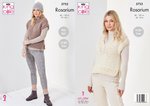 King Cole 5753 Knitting Pattern Womens Tank Tops and Hat in King Cole Rosarium Mega Chunky