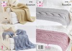 King Cole 5758 Knitting Pattern Blankets and Bed Runners in King Cole Rosarium Mega Chunky