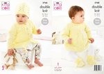 King Cole 5768 Knitting Pattern Baby Cardigan Angel Top Hat Bootees in Baby Safe DK