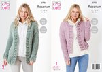 King Cole 5752 Knitting Pattern Womens Round and V Neck Cardigans in King Cole Rosarium Mega Chunky