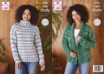 King Cole 5780 Knitting Pattern Womens Cardigan and Sweater in King Cole Christmas Super Chunky