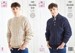 King Cole 5809 Knitting Pattern Mens Crew Neck and Collared Sweaters in King Cole Merino DK