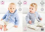 King Cole 5717 Knitting Pattern Baby Textured Coats in King Cole Big Value Baby DK with a Twist