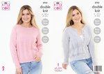 King Cole 5741 Knitting Pattern Womens Easy Lace Cardigan and Sweater in King Cole Subtle Drifter DK