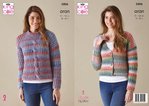 King Cole 5806 Knitting Pattern Womens Cardigan and Sweater in King Cole Acorn Aran