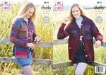 King Cole 5813 Knitting Pattern Womens Collared and Hooded Cardigans in King Cole Autumn Chunky