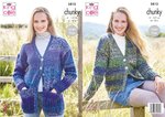 King Cole 5812 Knitting Pattern Womens Long and Short Cardigans in King Cole Autumn Chunky