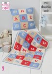 King Cole 5733 Knitting Pattern Alphabet Blanket and Cushion Cover in King Cole Cottonsoft DK