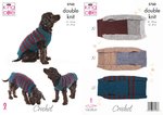King Cole 5760 Crochet Pattern Dog Coats in King Cole Pricewise DK