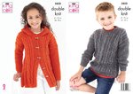 King Cole 5850 Knitting Pattern Childrens Cardigan and Sweater in King Cole Big Value Tweed DK