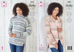 King Cole 5822 Knitting Pattern Womens Cardigan and Sweater in King Cole Drifter Chunky