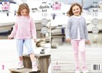 King Cole 5751 Knitting Pattern Girls Round Neck Cardigan and Sweater in King Cole Cottonsmooth DK