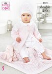 King Cole 5772 Knitting Pattern Baby Cardigan Hat and Blanket in King Cole Baby Pure DK