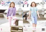 King Cole 5750 Knitting Pattern Childrens Girls Round Neck Cardigans in King Cole Cottonsmooth DK
