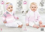 King Cole 5773 Knitting Pattern Baby Raglan Cardigans and Headband in King Cole Baby Pure DK