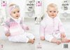 King Cole 5773 Knitting Pattern Baby Raglan Cardigans and Headband in King Cole Baby Pure DK