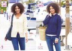 King Cole 5746 Knitting Pattern Womens Cable Cardigan and Sweater in King Cole Cottonsmooth DK