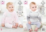 King Cole 5778 Knitting Pattern Baby Raglan Cardigan and Sweater in King Cole Baby Pure DK