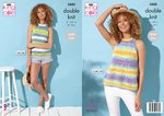 King Cole 5888 Knitting Pattern Womens Tank Top and A Line Top in King Cole Tropical Beaches DK