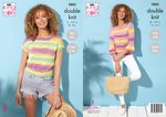 King Cole 5883 Knitting Pattern Womens Top and Sweater in King Cole Tropical Beaches DK