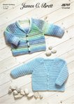 James C Brett JB737 Crochet Pattern Baby V Neck and Collared Cardigans in Baby DK and Baby Marble DK
