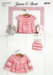 James C Brett JB747 Knitting Pattern Baby Childrens Cardigans Hat in Baby Twinkle Prints DK