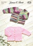James C Brett JB736 Crochet Pattern Baby Cardigans in Baby Twinkle Print and Baby Twinkle DK